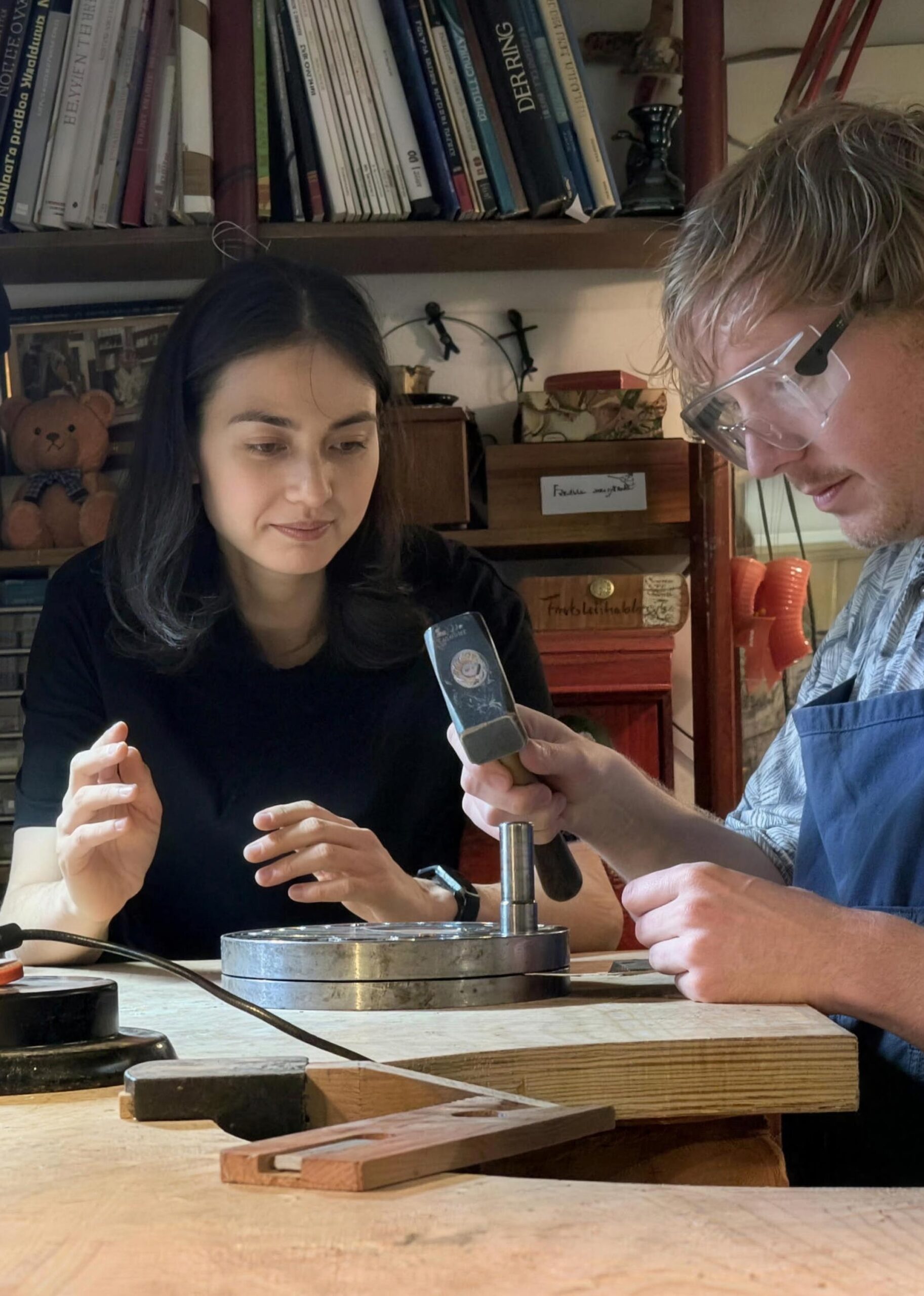 Student and tutor at the bench